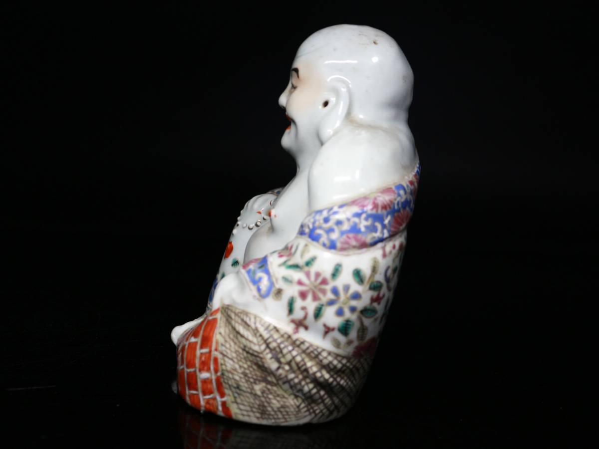 ◆中国陶磁器・粉彩・布袋尊像・置物・座像・景徳鎮・江西◆aa494_画像4