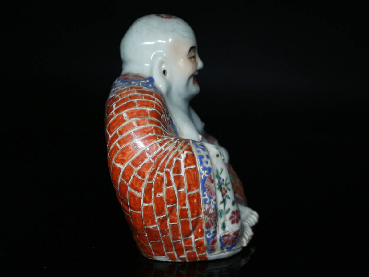 ◆中国陶磁器・粉彩・布袋尊像・置物・座像・景徳鎮・江西◆aa494_画像2