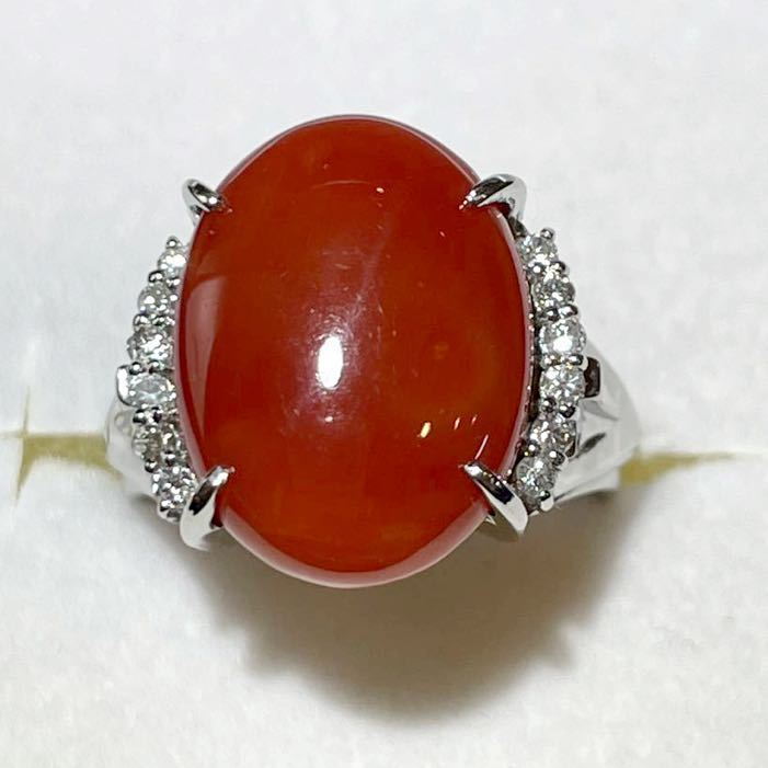 ☆Pt900 南江メノウ7.06ct&ダイヤリング☆ www.anac-mali.org
