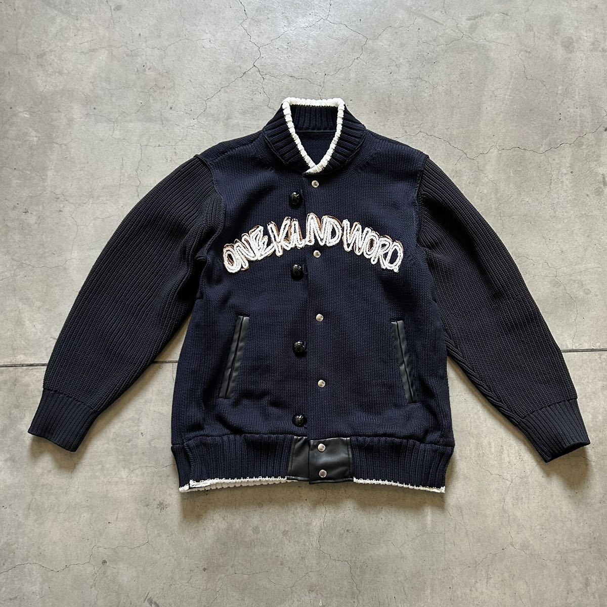 23ss sacai サカイ / Eric Haze Code Embroidery Knit Blouson / size