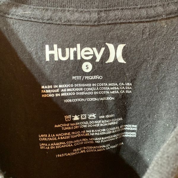 [KWT3322] Hurley 半袖Tシャツ メンズ ブラック S ポス_画像5