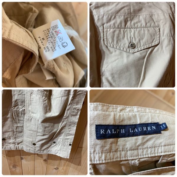 [KWT3457] RALPH LAUREN カーゴパンツ メンズ ベージュ 11 コン_画像8