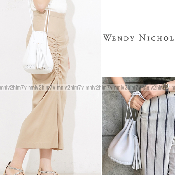 定14万 マリソル掲載 ウィムガゼット購入【WENDY NICHOL】レザー巾着