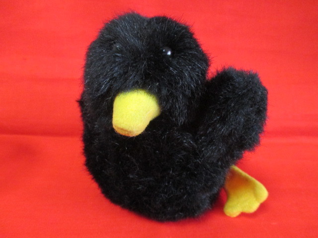 *tsukda оригинал мягкая игрушка рука марионетка палец кукла чёрный пингвин младенец retro 