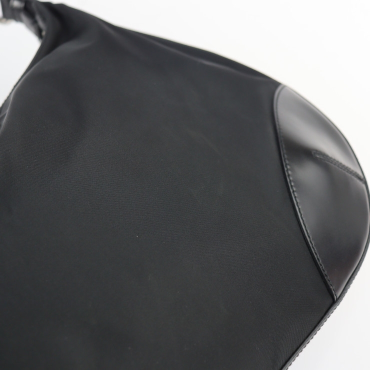 超美品 PRADA プラダ ショルダーバッグ BR3487 ナイロン レザー 黒