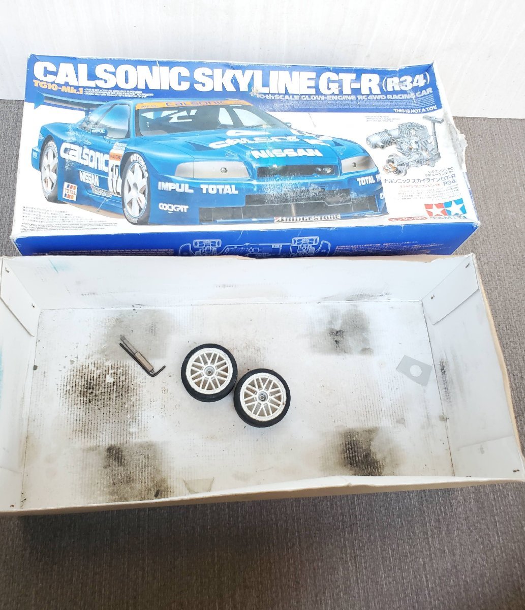 1/10 Tamiya TG10-Mk.1 Calsonic Skyline GT-R (R34) двигатель радиоконтроллер корпус servo не проверено Junk 