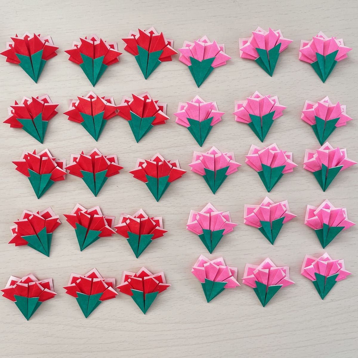 折り紙 カーネーション 赤 30個 母の日 - クラフト・布製品