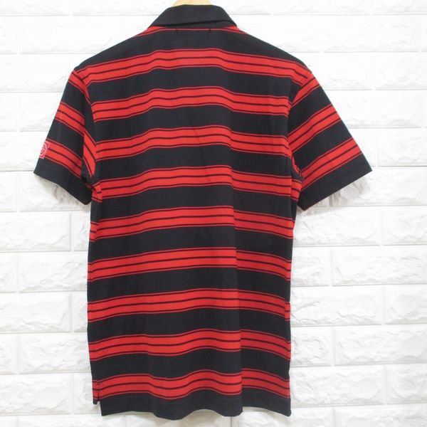 【PING】ピン◆ボーダー柄 半袖ポロシャツ(黒×赤) 日本製◆Lサイズ_画像3