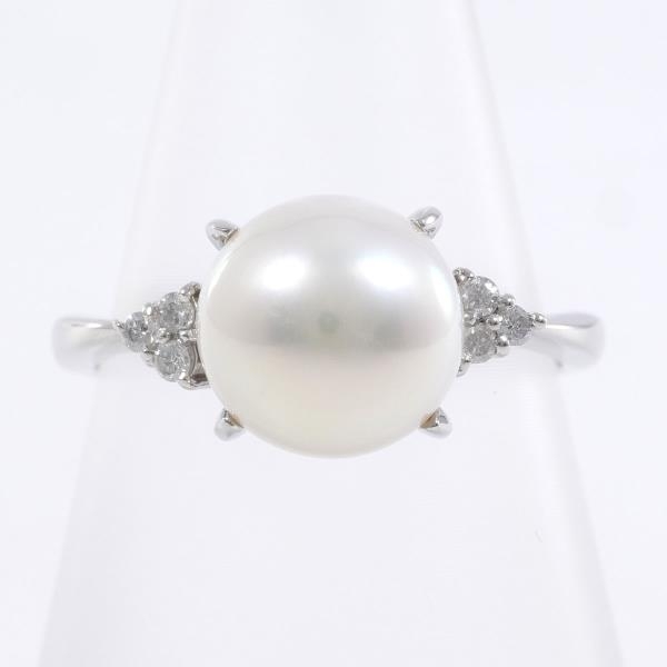 ☆美品☆ 天然パール & ダイヤモンド プラチナ900 リング 5.6g | www