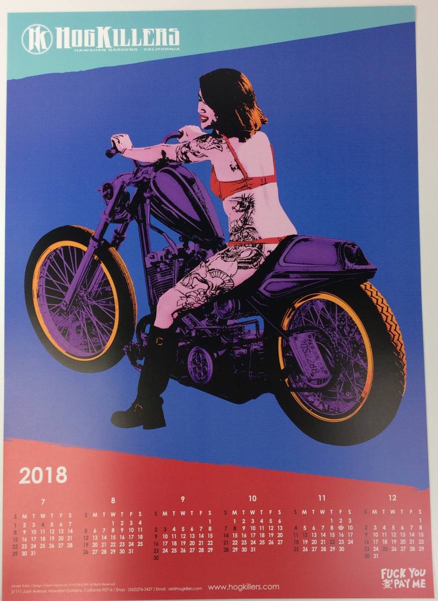 2018　HOG KILLERS カレンダー /ホグキラーズ/ハーレー/チョッパー_画像2