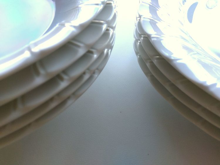 食器ツ95■陶器製 白色■平皿４枚 カレー・シチュー・スープ等皿５枚＊２種類セットの画像2