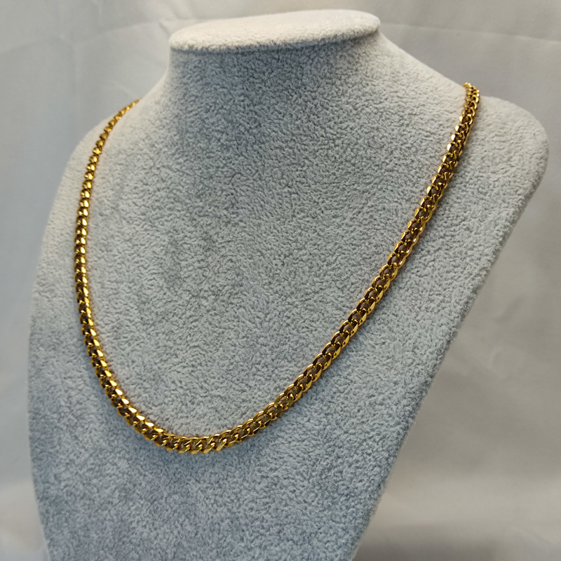 1円スタート Necklace 18k Gold Plated チェーン 喜平 金ネックレス メンズ レディース ネックレス 301の画像2