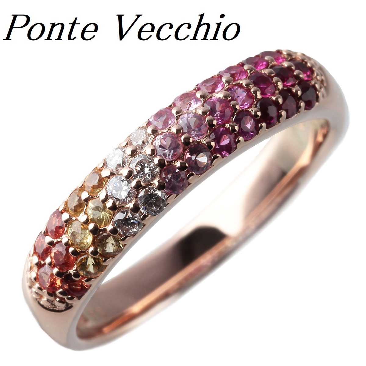 ポンテヴェキオ 美品 PonteVecchio ダイヤ0.19ct フラワー デザイン