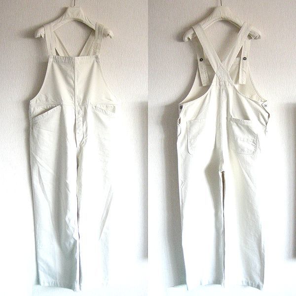  обычная цена 24,200 иен 21AW прекрасный товар ARGUEagyu-VINTAGE COTTON TWILL OVERALL хлопок tsu il комбинезон CREAM