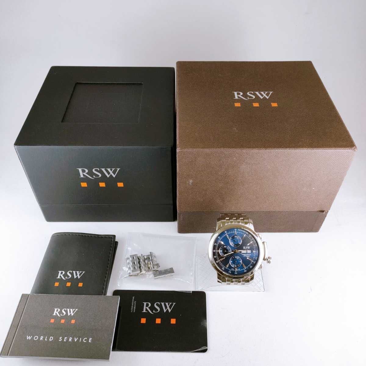 【完全未使用】新品 Rama Swiss Watch ラマスイス 腕時計 オートマチック 0052 4345 時計 3針 青文字盤 スイス製 スケルトン RSW