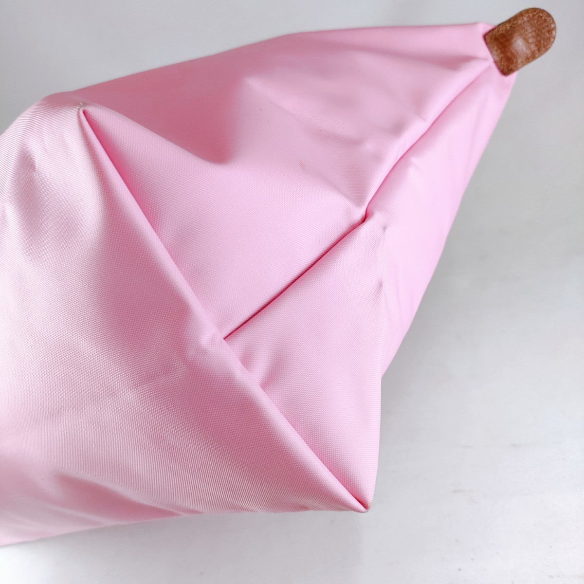 【極美品】 Longchamp ロンシャン LE PLIAGE ルプリアージュ ハンドバッグ トート 肩掛け ピンク系 ナイロン×レザー バッグ ショルダー　_画像6