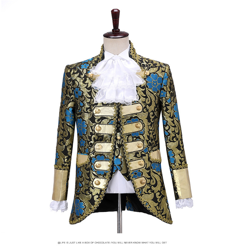 ST03-g03b new goods fine quality 4 point set .. costume play clothes .. blue tuxedo stage costume outer garment trousers XS S M L-XL chairmanship musical performance . presentation 