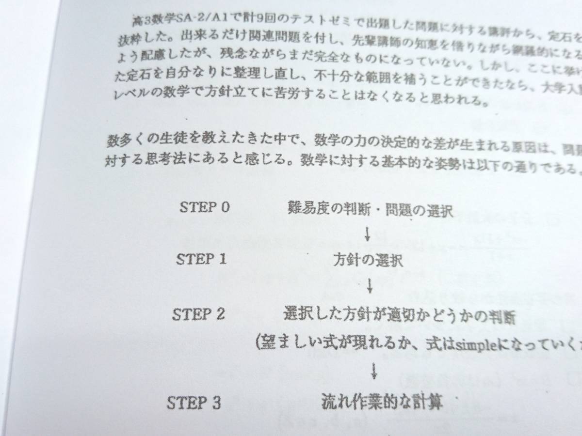 鉄緑会　高3数学SA-2/A-14　定石集　安倍先生　鶴田先生　東大　医学部　河合塾　駿台　京大　共通テスト　SEG_画像2