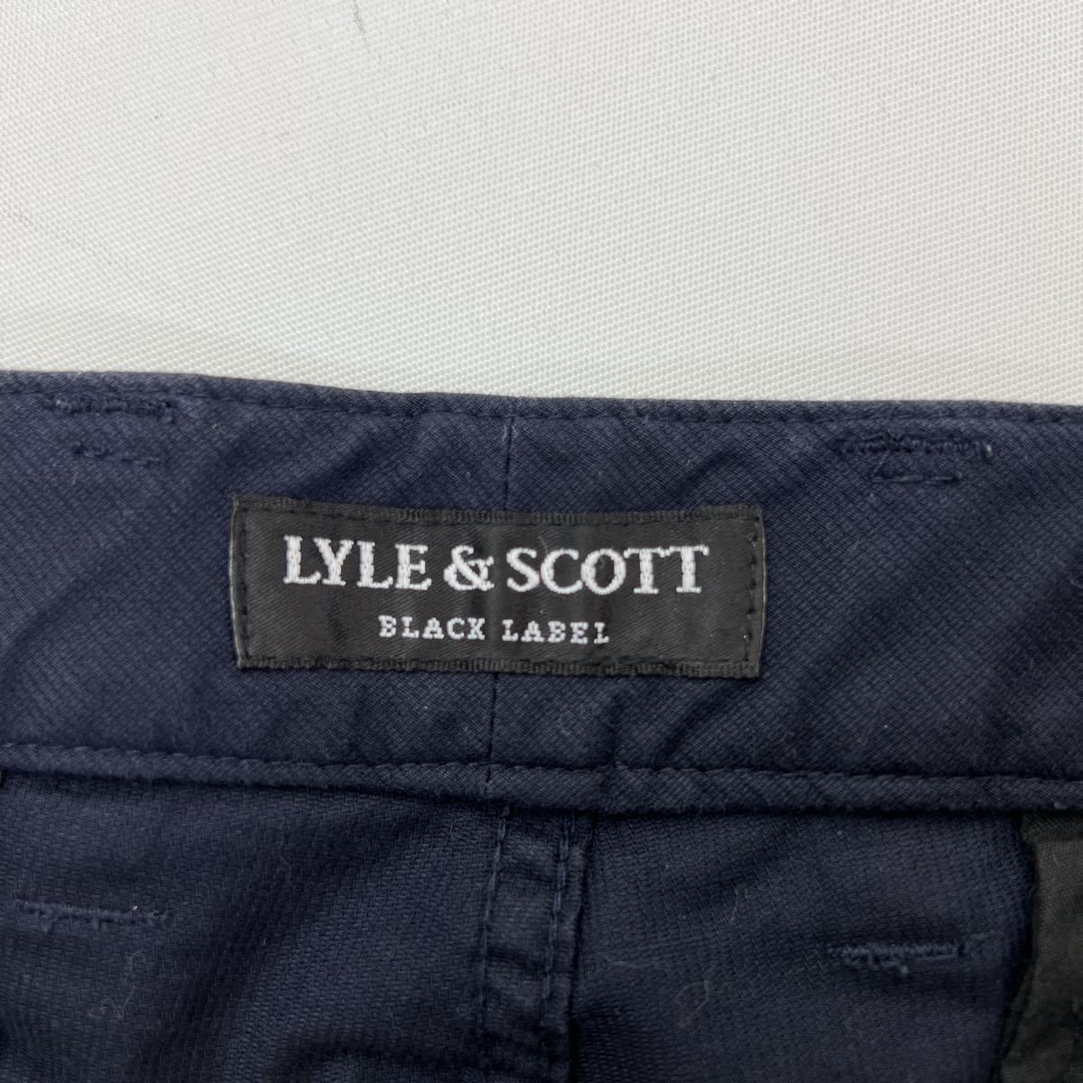 LYLE&SCOTT ☆ 定番の紳士スタイル◎ ストレート コットン スラックス パンツ ネイビー W88 大人カジュアル ライルアンドスコット■Ja5777_画像6