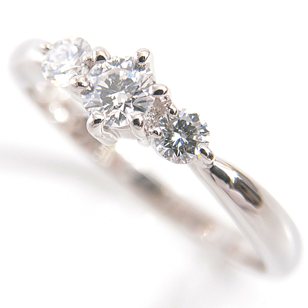 タサキ リング レディース 3Pダイヤモンド リング 8号 D0.33ct