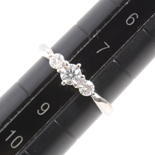 タサキ リング レディース 3Pダイヤモンド リング 8号 D0.33ct