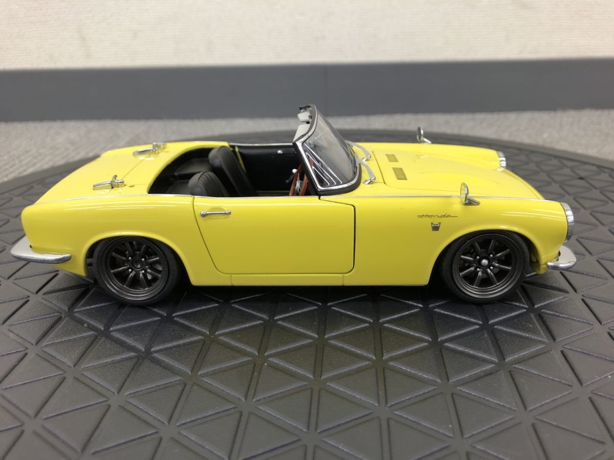 0303-414M⑥19087 ミニカー オートアート ホンダ HONDA S800 1:18 模型おもちゃ 黄色 イエローの画像6