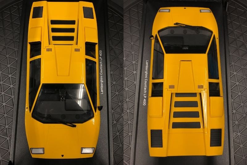 0303-127T⑥19087 ミニカー KYOSHO 京商 Lamborghini Countach LP400 ランボルギーニ カウンタック 1:18 イエロー スポーツカー 箱ありの画像7