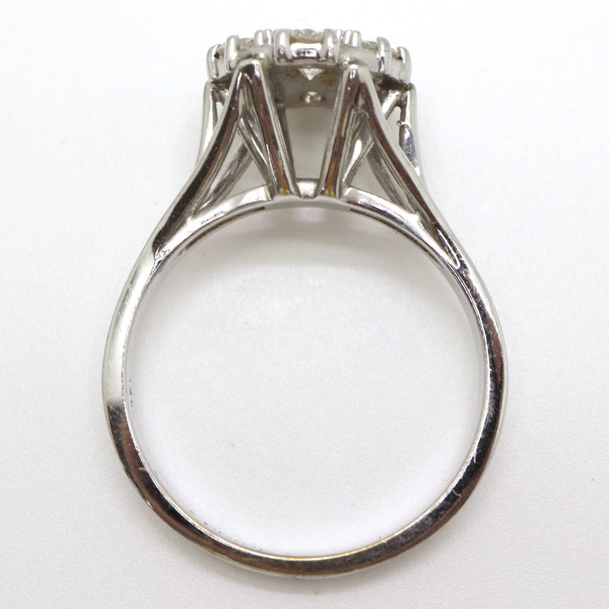 ◇K14 天然ダイヤモンド リング◇A 3.7g 12.5号 メレ diamond パヴェ ...