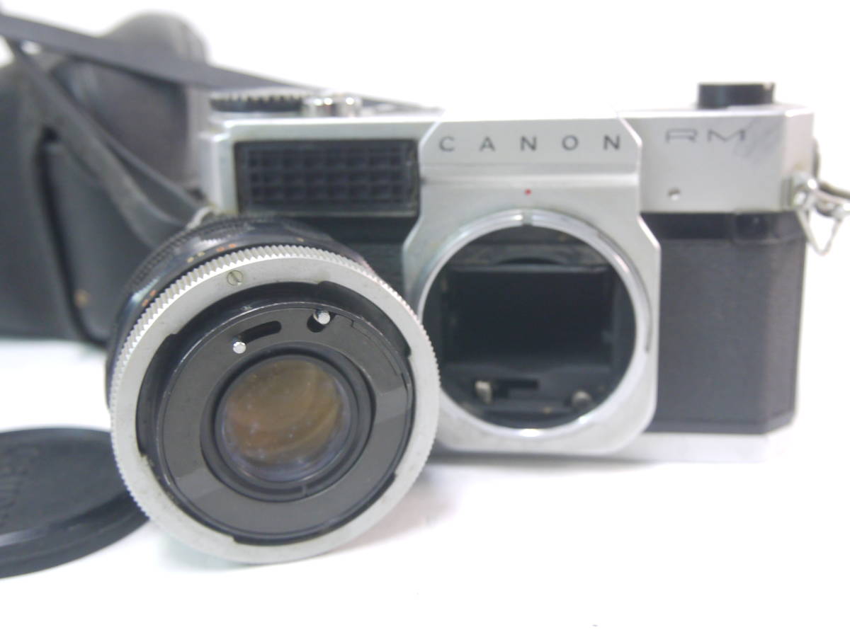 894 Canon canoflex RM キャノン キャノフレックス フィルムカメラ SUPER-CANOMATIC LENS R 50mm 1:1.8 皮ケース付 キャノマティックレンズ_画像5