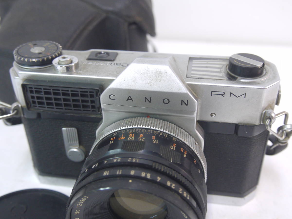 894 Canon canoflex RM キャノン キャノフレックス フィルムカメラ SUPER-CANOMATIC LENS R 50mm 1:1.8 皮ケース付 キャノマティックレンズ_画像4