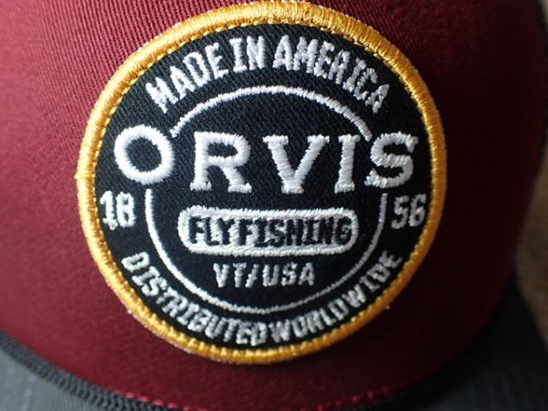 ORVIS　キャップ　ワールドワイドカモ　メッシュ　トラッカー　色　海老色／茶　　サイズフリー_画像3