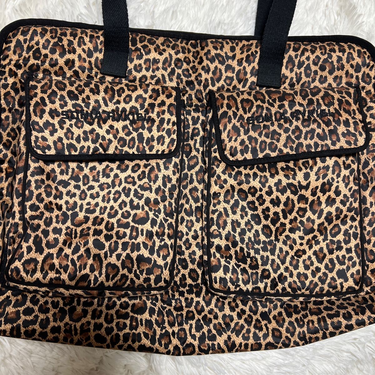 【美品】SONIA RYKIEL ソニアリキエル 旅行 ボストンバッグ ヒョウ柄
