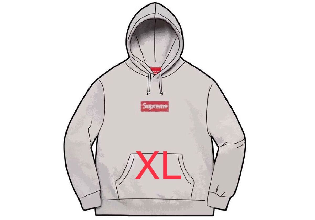 Supreme Inside Out Box Logo Hooded Sweatshirt Heather Grey - Size XXL