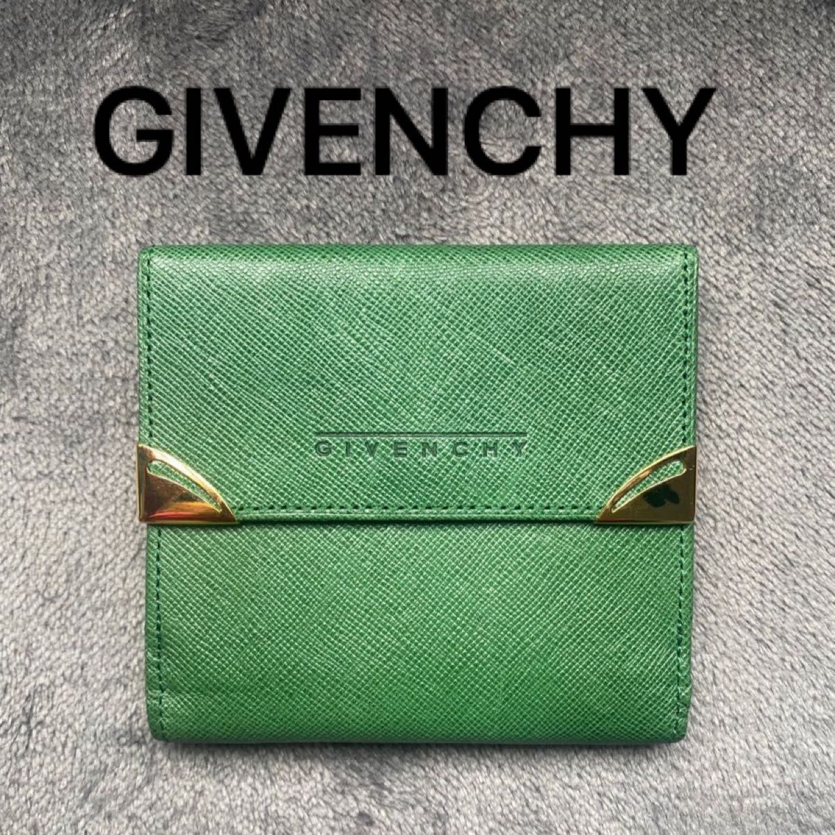 レア】GIVENCHY ヴィンテージ ロゴ型押し コンパクト ウォレット