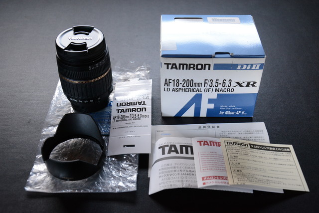 TAMRON AF 18-200mm F/3.5-6.3 XR DiⅡ フード・説明書・箱付き 検索用語→AタムロンカメラレンズNikonニコン