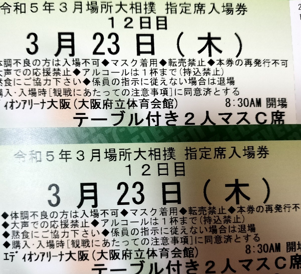 令和５年 大相撲名古屋場所 入場券 ２日目 ７月１０日 月曜日