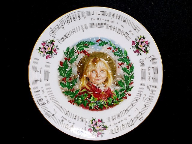 3QV selling up! tax less * Royal Doulton * Christmas plate *1987 year * decoration plate *21cm* gold paint * present condition * article limit *0324-13