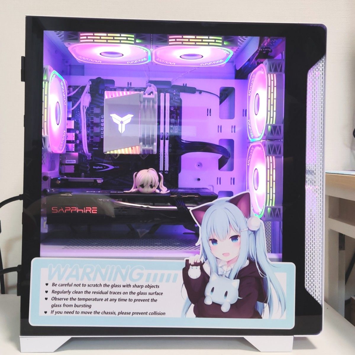 オシャレな白いゲーミングPC Ryzen 5500+RX 5600XT+メモリ16G+SSD 512G