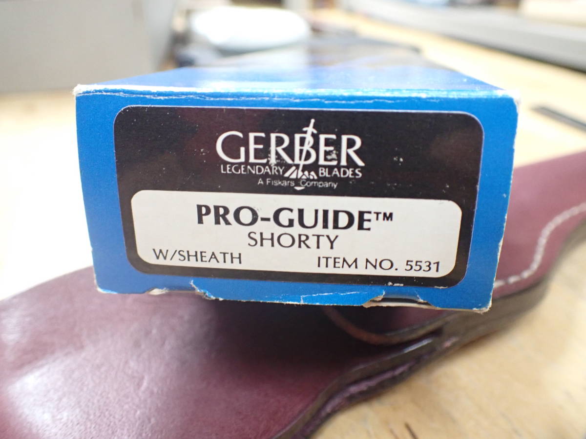 『W27C』GERBER SHORTY ガーバー ショーティー PRO-GUIDE シースナイフ ナイフ シース　紫がかったレザーシース_画像6