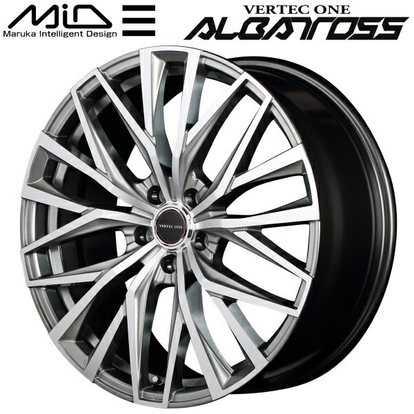 MID VERTEC ONE ALBATROSS ホイール1本価格 ハイパーシルバーポリッシュ 8.0J-19inch 5H/PCD114.3 inset+45