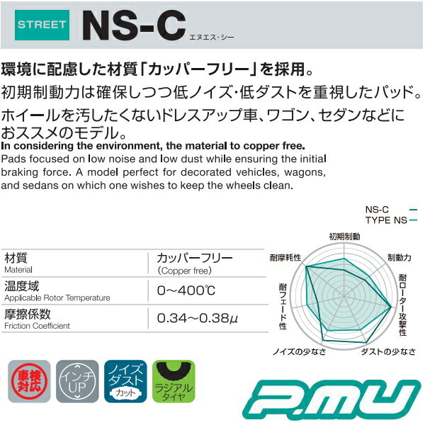 プロジェクトμ NS-CブレーキパッドR用 R35ニッサンGT-R Bremboキャリパー用 07/12～_画像2