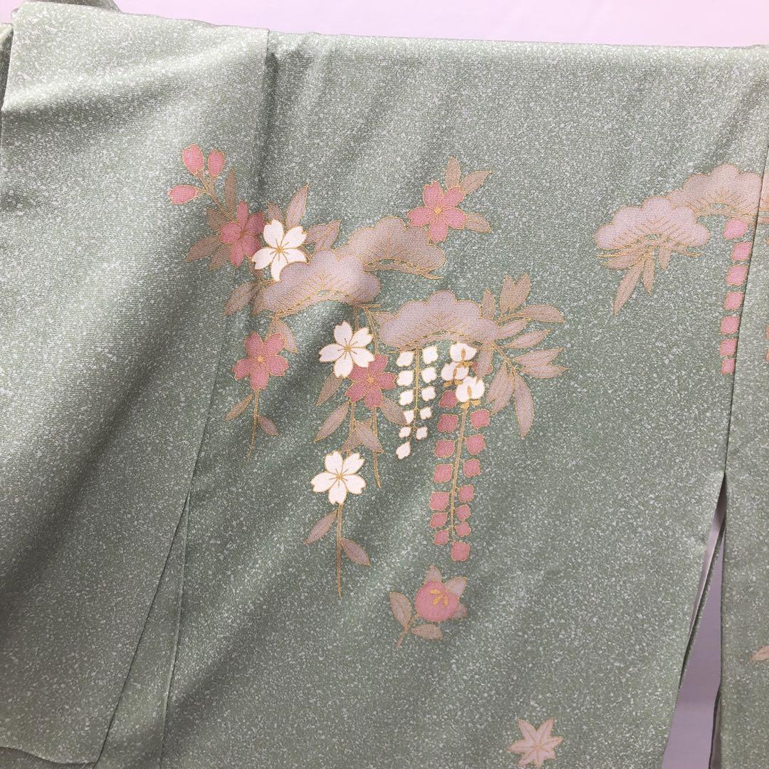 2731 叩き染め 訪問着 松葉色 花熨斗 橘 松 桜 流水 | charcas.gob.mx