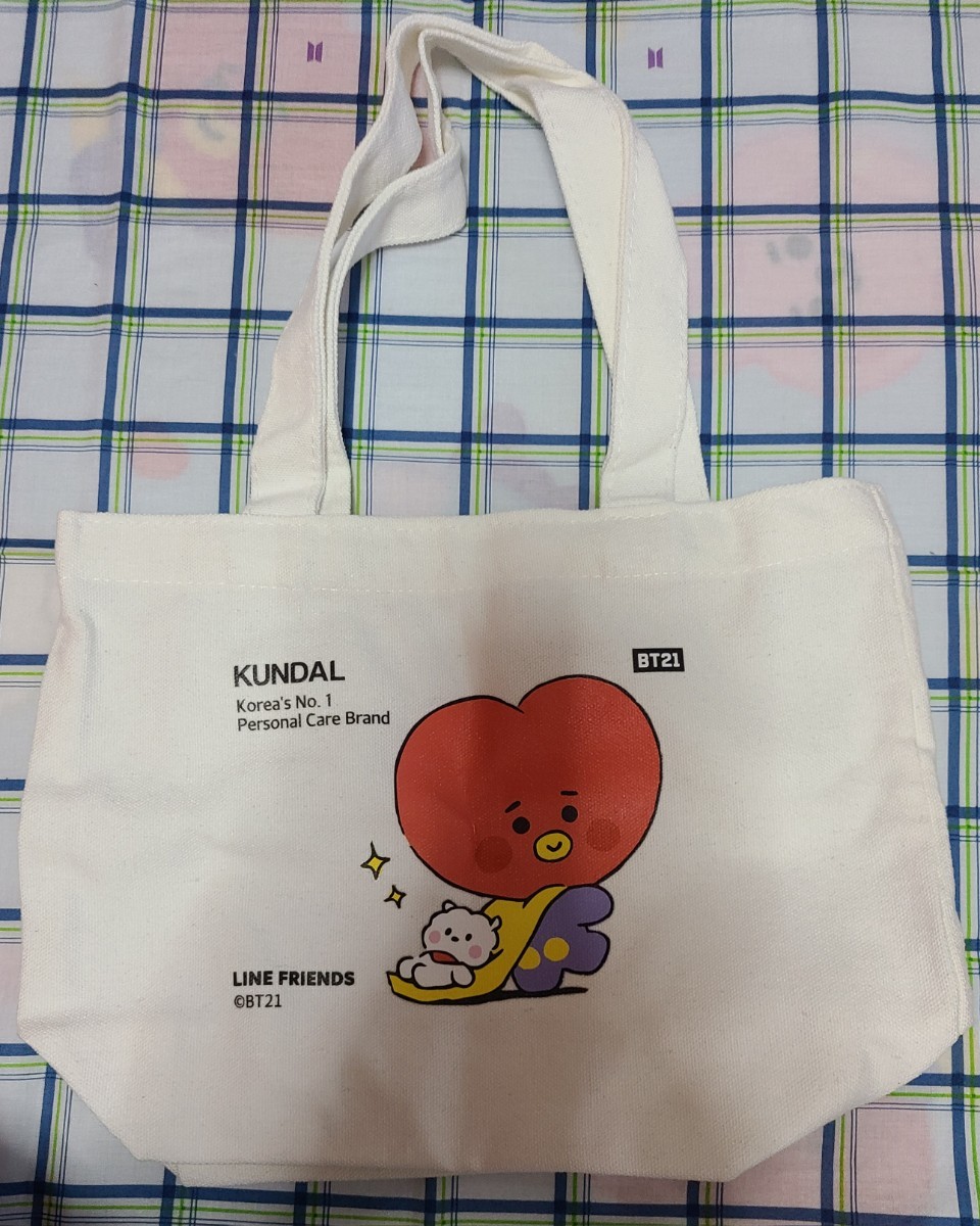 BTS 防弾少年団 バンタン BT21 LINEフレンズ Kundal付属品 トートバッグ TATA テヒョン キムテヒョン テテ V_画像1