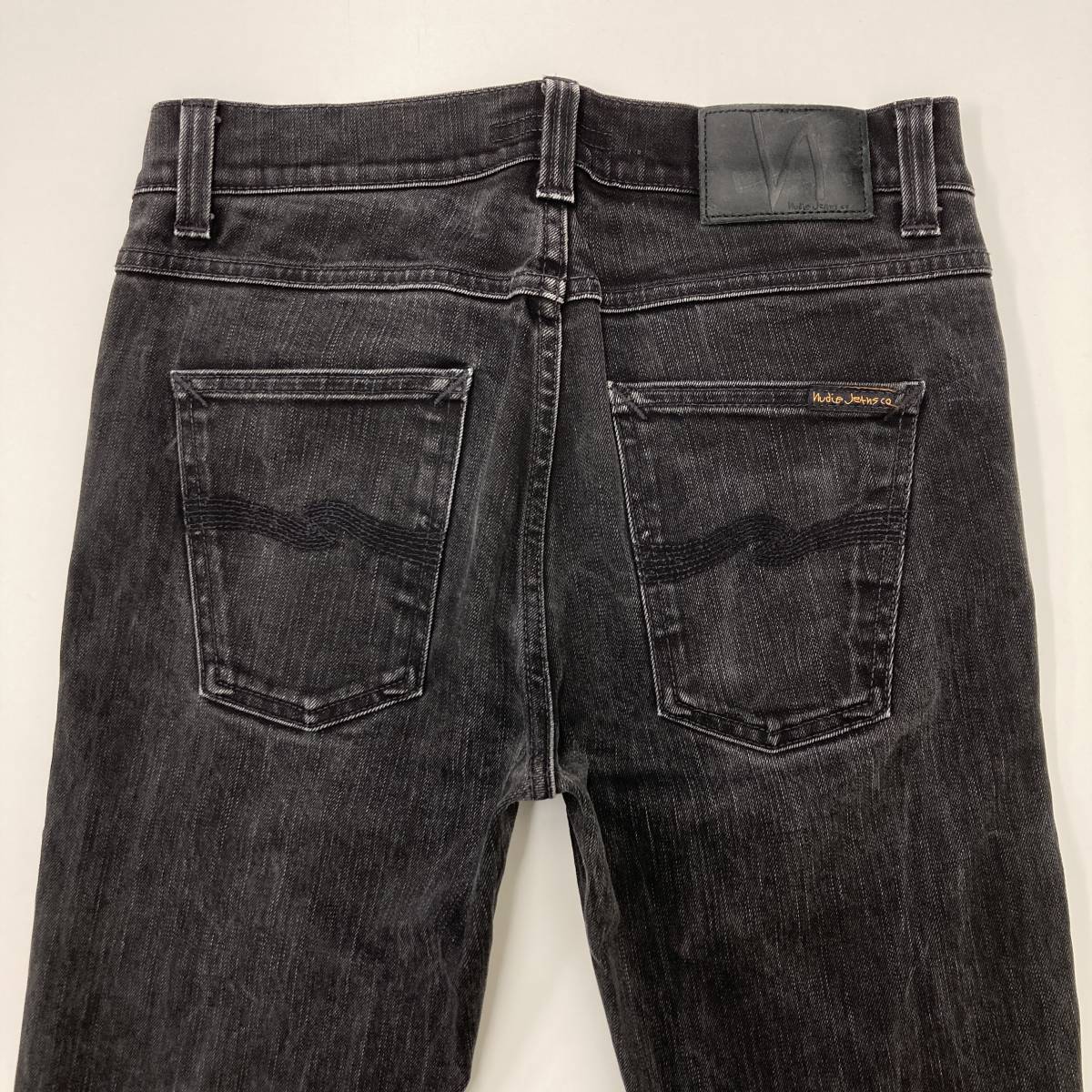 Nudie Jeans LEAN DEAN スキニージーンズ ストレッチ ブラック 黒 W29 ヌーディージーンズ スリム テーパード デニムパンツ 3030052_画像9