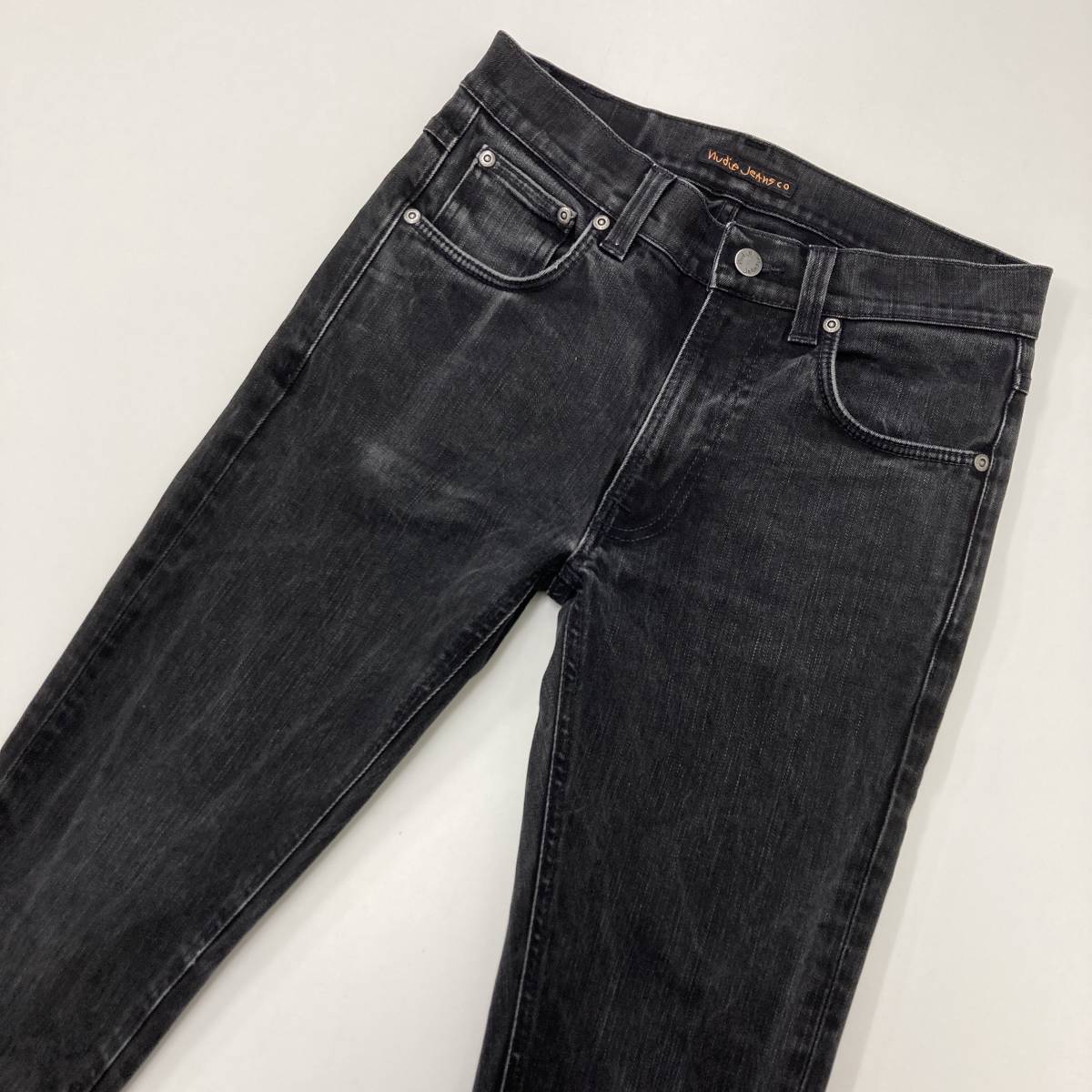 Nudie Jeans LEAN DEAN スキニージーンズ ストレッチ ブラック 黒 W29 ヌーディージーンズ スリム テーパード デニムパンツ 3030052_画像3