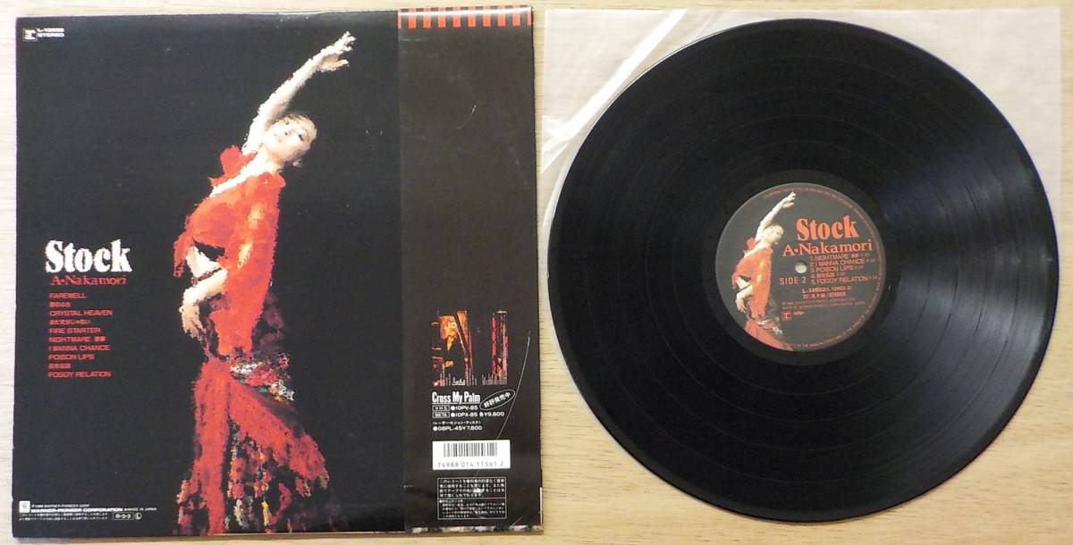 【中古LPレコード】中森明菜:Stock【L-12652】＊帯、12ページの歌詞カード_画像2