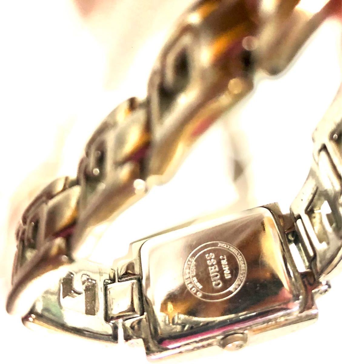 美品　ゲス　GUESS 腕時計　電池切れ　レディース　バンド部分ロゴGマーク　シルバー色　バングル　ブレスレットとして　アクセサリー 仕事
