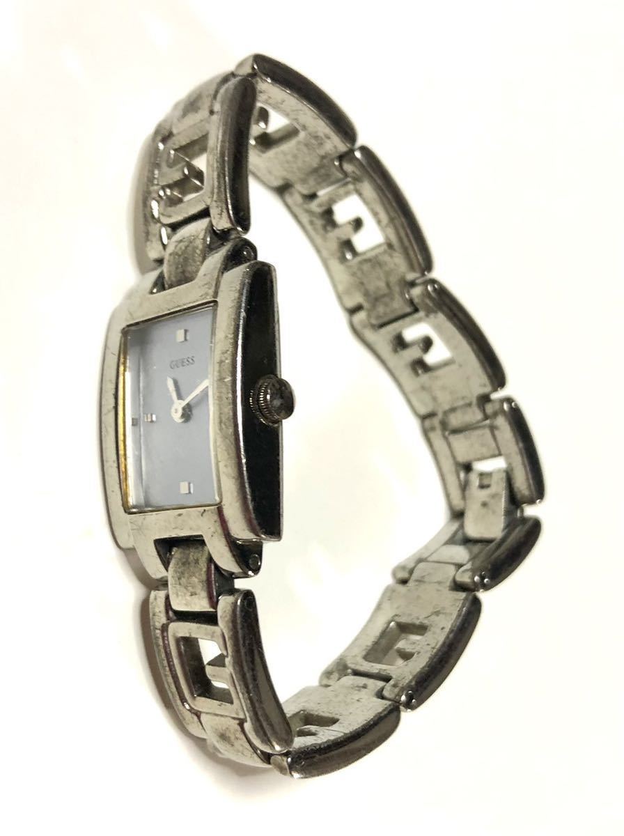 美品　ゲス　GUESS 腕時計　電池切れ　レディース　バンド部分ロゴGマーク　シルバー色　バングル　ブレスレットとして　アクセサリー 仕事