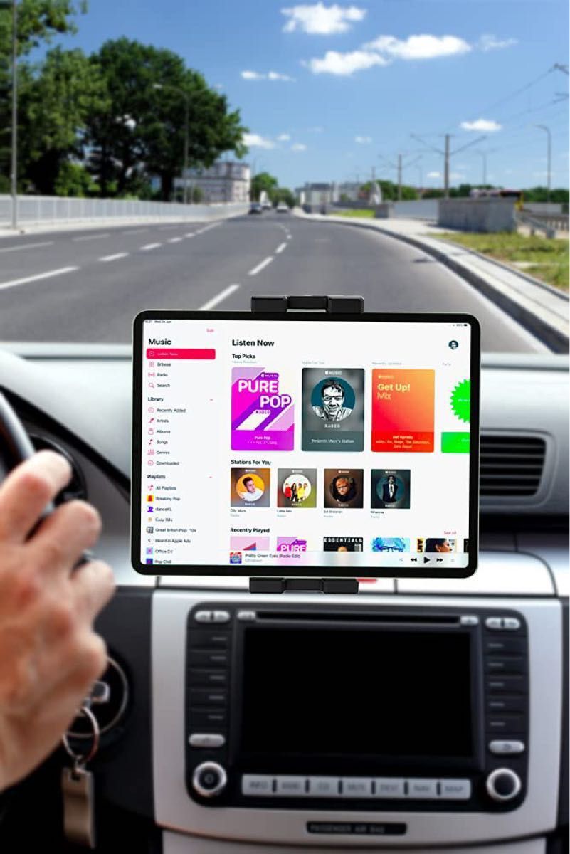 タブレット スマホ 車載ホルダー エアコン吹き出し口型 安定性 360度回転可
