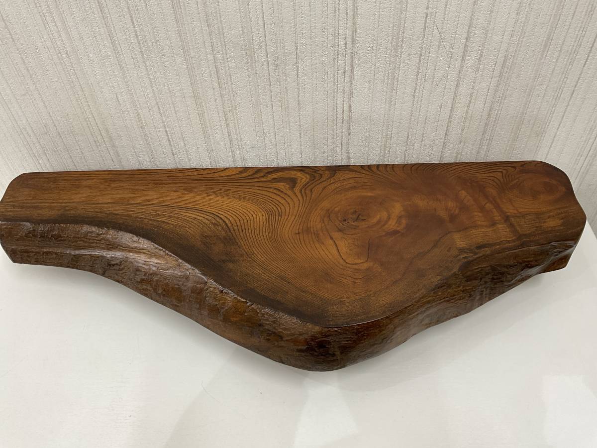 木製一枚板花台・飾台天然木横幅約67cm／重量約3.3Kg 【2056